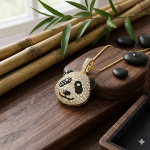 Exclusiva Gama de Joyería de Moda SHRAMAN DIAMOND de Primera Calidad, Color GH, VS, Colgante Personalizado con Cabeza de Panda en Oro Natural de 14K - Product Image 6