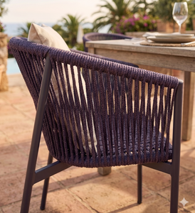 Modern Outdoor Rope <b>Dining</b> <b>Chair</b> Waterproof Patio Garden Cafe Armchair - Product Image 5