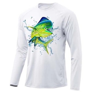 Camisa de Pesca de Manga Larga para Hombre con Protección Solar UPF 50, Impresión por Sublimación, Secado Rápido, Poliéster, Diseño de Pez en la Parte Delantera Blanca, Totalmente Personalizable - Product Image 5