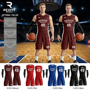 ชุดยูนิฟอร์มบาสเก็ตบอล Rexfit Sports แบบสั่งทำพิเศษพร้อมลายพิมพ์แบบ Sublimation สำหรับผู้ชาย ทรง USA เสื้อเจอร์ซีย์และกางเกงบาสเก็ตบอล ระบายอากาศได้ดี ชุดกีฬาสำหรับทีม OEM - Product Image 5