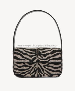Nova Star Handmade Beaded Embroidery Cross-Style Leather Handbag for Women with Custom Seed Beads craft Design - Product Image 1