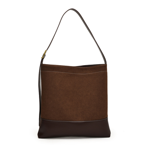 Sac fourre-tout mat bicolore, rétro et élégant, sac à bandoulière grande capacité - Product Image 1