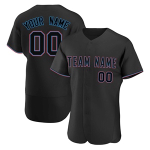 Camiseta de Béisbol Personalizada Azul Marino de Manga Corta con Botones, Nombre del Equipo y Número Impresos, Transpirable, Unisex, para Adultos - Product Image 3