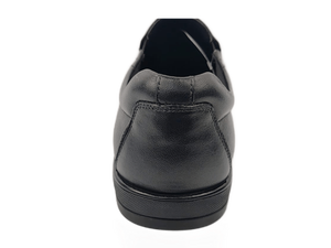 Chaussures derby pour homme en cuir véritable noir, bout rond, lacets, semelle en caoutchouc légère, toutes saisons - Product Image 3