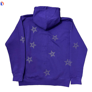 Sudadera con Capucha y Cremallera para Hombre, con Logotipo Personalizado Impreso, de Invierno, con Pedrería, 100% Algodón, Ecológica y Transpirable, Venta al Por Mayor - Product Image 5
