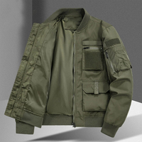 Veste cargo en jean pour homme à col montant, nouvelle collection hiver, vente en gros, logo frontal, haute qualité, design streetwear