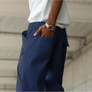 Loose Fit Elastic Waist Joggers <b>Mens</b> Lightweight Windbreaker Track <b>Pants</b> Custom Reflective Design <b>for</b> Night <b>Running</b> Sports - Product Image 2