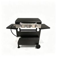 Barbecue au gaz propane de qualité supérieure pour l'extérieur, 4 brûleurs, avec brûleur latéral