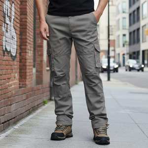 Pantalon de survêtement cargo pour homme, séchage rapide, en toile de coton, taille mi-haute, coupe ample, pour fitness et sport, logo personnalisé - Product Image 5