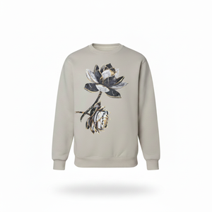 <b>Sticker</b> Design Streetwear Vintage Crewneck Sweatshirt Custom Cotton Fleece <b>Fabric</b> 300g Breathable OEM Supplier Bulk Wholesale - Product Image 1