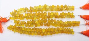 Cuentas de Calcio Amarillo Natural Facetadas en Forma de Lágrima, Tamaño 6x9-9x12MM, Cuentas de Gema Amarilla en Forma de Gota para Fabricación de Joyería, Suministros a Granel de 7 Pulgadas - Product Image 5