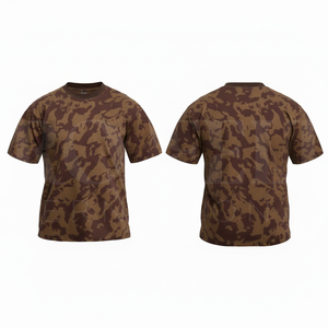 เสื้อยืดแขนสั้นพิมพ์ลายพรางแบบคอวีทรงหลวมใส่สบายสั่งทำได้ เหมาะสำหรับกิจกรรมกลางแจ้งและการฝึกซ้อม - Product Image 2