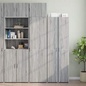 Armoire murale en bois d'ingénierie Sonoma Grey, design réversible de taille moyenne pour un rangement mural polyvalent - Product Image 3