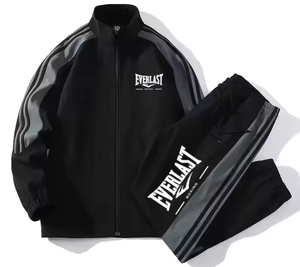Ensemble de vêtements de sport imprimés pour hommes, coupe ample, décontracté, pour l'extérieur, grande taille, haute qualité, ensemble 2 pièces veste et pantalon, automne et hiver - Product Image 1