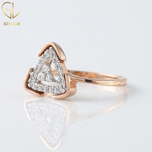 Triangle Shape Round Cut Moissanite Diamond Engagement <b>Ring</b> | <b>Solitaire</b> <b>Ring</b> | High Quality Moissanite Jewelry - Product Image 2