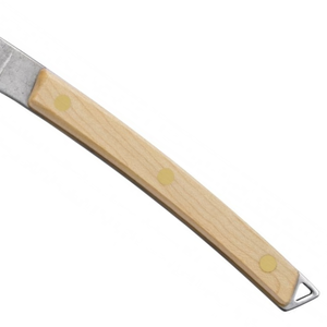Couteaux à steak rustiques avec manche en bois clair à triple rivet et lame en acier dentelée pour la découpe de viande, la table à manger et la maison - Product Image 5