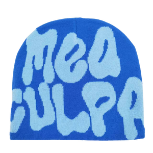 Gorro de Punto Jacquard Mea Culpa Unisex para Adultos, Estilo Urbano, Invierno, 56-58CM, Patrón de Letras, Acrílico, Casual, con Logotipo Personalizable - Product Image 4