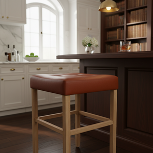 Taburete de Bar, Taburete de Cocina, Taburete de Bar Moderno Tapizado en Cuero PU sin Respaldo - Product Image 2