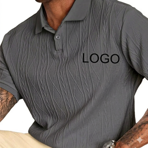 Polo de primera calidad con textura jacquard para hombre – Corte ajustado y manga corta de punto - Product Image 4