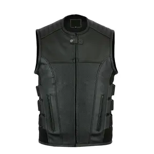 sleeveless high quality leather vest 100% Genuine motorcycle Thick Vest Coat New style men Custom Made Design Wholesale price