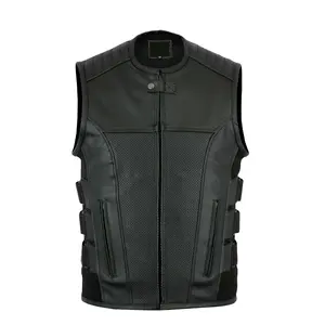 Gilet épais sans manches, de haute qualité en cuir, véritable moto, nouveau style pour hommes, Design sur mesure, prix de gros, 100%