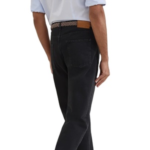 Jeans Slim pour hommes personnalisés, mode décontractée, Style Hip Hop, braguette légère à fermeture éclair frontale plate, tissu en toile personnalisée, vente en gros - Product Image 6