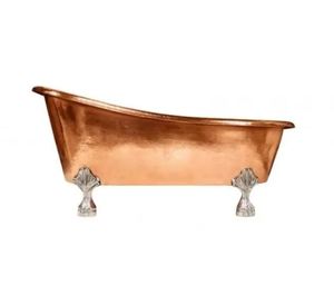 Baignoire autoportante en cuivre à pieds de chaise, baignoire vintage en cuivre pour salle de bain et spa - Product Image 5