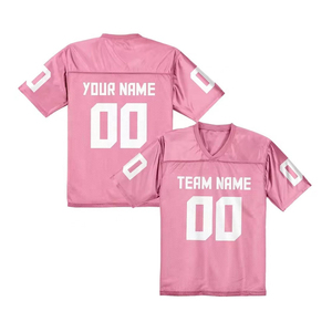 Maillot de sport vintage rose à col en V imprimé par sublimation style maillot de football américain personnalisé pour club - Product Image 1