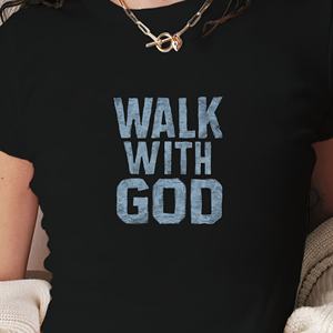 T-shirt court de mode pour femmes style Y2K WALK WITH GOD - Product Image 1