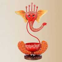 Support de bougie chauffe-plat Ganesh Ji T en fer écologique – Décoration spirituelle Ganesh en fer écologique pour la maison