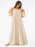 Robe de nuit pour femme, modèle explosif, de bonne qualité, respirante, en coton uni, ample, à manches longues, pour l'été - Maria Garments