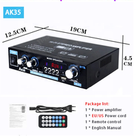 Amplificateurs de puissance domestiques AK35 800W, 2 canaux, BT 5.0, son surround, FM, USB, télécommande, mini amplificateur numérique HIFI stéréo