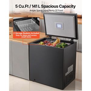 Mini Congelador Horizontal de 5 Pies Cúbicos con 2 Cestas Extraíbles y Puerta Superior Abatible - Product Image 3