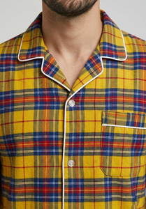 <b>Men's</b> Plaid Flannel <b>Pajama</b> <b>Set</b> Nightwear Long Sleeve Button-Up Nightwear Flannel Pants <b>Mens</b> 100% Cotton Plaid Sleepwear Suit <b>Men</b> - Product Image 5