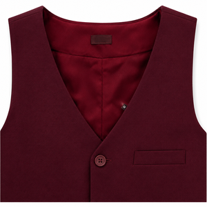 Ensemble uniforme scolaire 4 pièces pour garçons, tenue scolaire pour enfants avec chemise habillée, gilet boutonné à col en V, cravate et pantalon assorti - Product Image 4