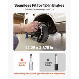 Kit de frein de remorque électrique 12.25x3.375 pouces auto-réglable 8000 lb plaques de support d'essieu système de freinage de remplacement pièce RVs - Product Image 2