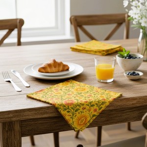 Serviettes de table en tissu floral, serviettes de table haut de gamme pour mariage, maison, hôtel, restaurant, fournisseur en gros, exportation mondiale depuis l'Inde - Product Image 1