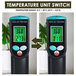 Medidor de Conductividad del Suelo Profesional, Rango de 0-4.00mS/cm, IP67, Probador de Temperatura y Salinidad para Agrónomos e Investigación Ambiental - Product Image 5