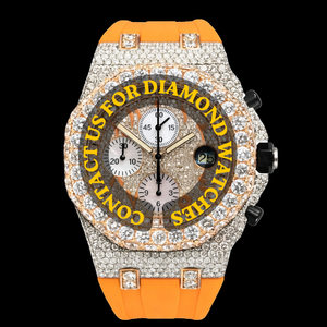 Montre de mode de qualité supérieure sertie de diamants en moissanite pour homme et femme avec bracelet en acier inoxydable et cadran en verre - Product Image 1