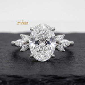 18K Gold Oval Cut Lab Grown <b>Diamond</b> Engagement <b>Ring</b> Trendy Designer Wedding <b>Ring</b> Women Luxury Fine Jewelry Custom <b>Diamond</b> <b>Ring</b> - Product Image 3