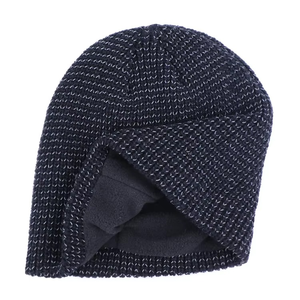 Gorro de Punto Personalizado de Acrílico Reversible, Gorro de Lana sin Dobladillo con Logotipo Personalizado, Gorro de Punto Tipo Waffle - Product Image 4