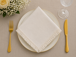 <b>Linen</b> Fringed <b>Cloth</b> Napkin Square Dinner <b>Table</b> Napkin for Wedding Restaurant Event - Product Image 3