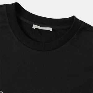 Sudadera de Cuello Redondo para Hombre, Color Negro Sólido, 100% Algodón, Primavera, Impresión Digital, Tejido Suave, Manga Larga - Product Image 3