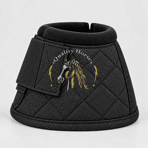 Soft <b>horse</b> bell boots with flexible construction reinforced edges and secure straps for comfortable hoof protection during - Product Image 4