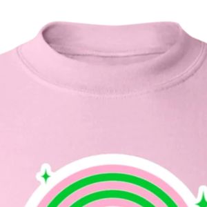 Sudadera con cuello redondo y estampado de chica bonita rosa, manga larga, puños acanalados, informal, de forro polar para mujer, estilo urbano a la moda - Product Image 4