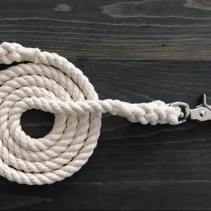 Correa de cuerda color marfil para perro, Correa para perro, Correa de cuerda para perro, Correa de lujo para perro, Correa de cuero para perro - Product Image 1