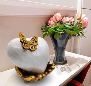 Executive Brass Heart <b>Memorial</b> Cremation <b>Keepsake</b> Urn Ash Tribute Holder Featuring Decorative Secure Threaded Top - Product Image 2