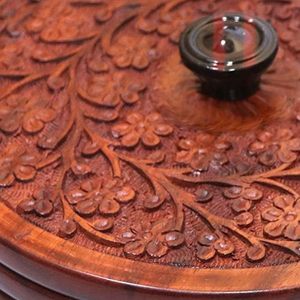 Wood Handicraft Wooden Chapati Box Casserole Roti Box for Kitchen Insulated Roti Dabba Hot Case - Product Image 4