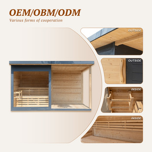 Cabine de sauna extérieure haut de gamme pour jardin, en thermowood de luxe, avec bain froid pour thérapie, spa, récupération et bien-être contrasté - Product Image 5