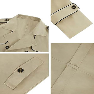 Gabardina Clásica de Manga Larga para Hombre, Impermeable y Resistente al Viento, de Longitud Media, para Negocios, Oficina, Viajes, Aire Libre y Uso Diario - Product Image 3